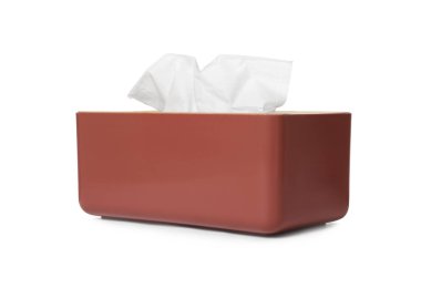 Kağıt mendilli tutucu beyaz üzerine izole edilmiş