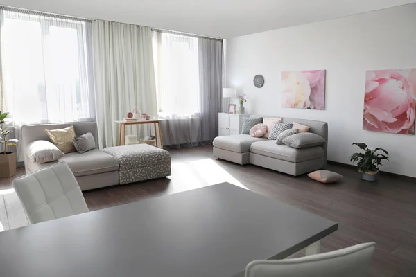 Elegant Living Room Comfortable Sofas Interior Design — Stock Photo, Image