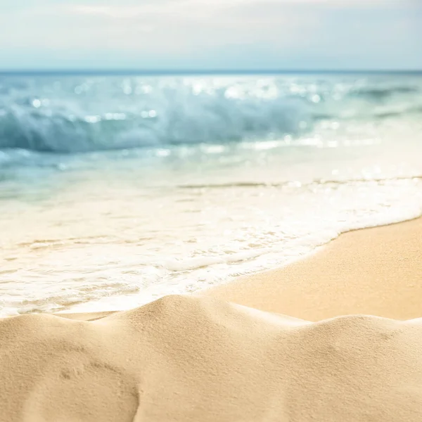 Vagues Océan Roulant Sur Plage Sable Vue Rapprochée — Photo