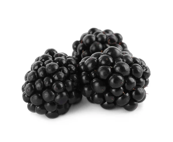 Beautiful Tasty Ripe Blackberries White Background — Stock Photo, Image