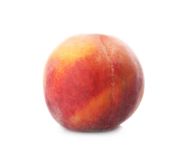 Delicious Ripe Juicy Peach Isolated White — Stock Photo, Image