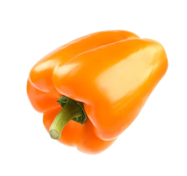 Rijp Sinaasappel Paprika Geïsoleerd Wit — Stockfoto