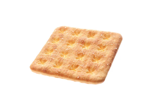 Knapperige Cracker Geïsoleerd Wit Heerlijke Snack — Stockfoto