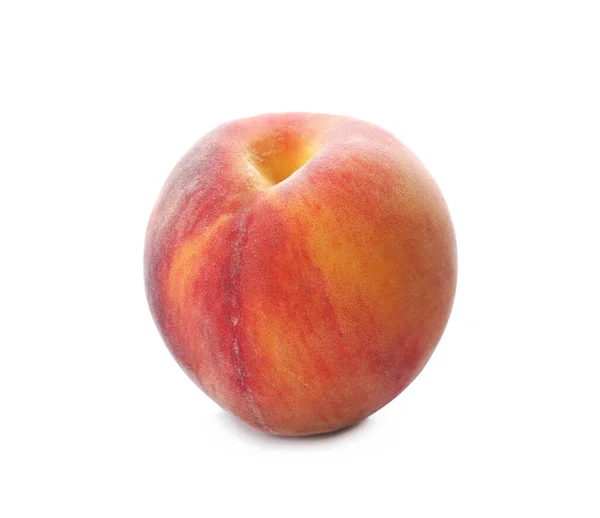 Köstliche Reife Saftige Pfirsich Isoliert Auf Weiß — Stockfoto