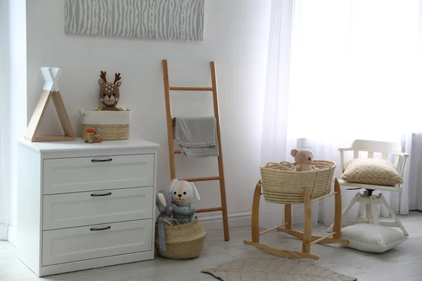 Chambre Enfant Mignon Intérieur Avec Échelle Décorative Bois — Photo