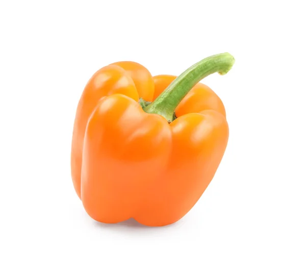 Pimiento Naranja Maduro Aislado Blanco — Foto de Stock