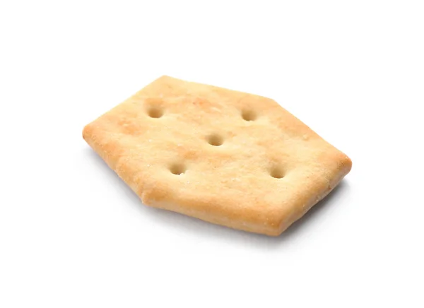 Cracker Crocante Isolado Branco Delicioso Lanche — Fotografia de Stock