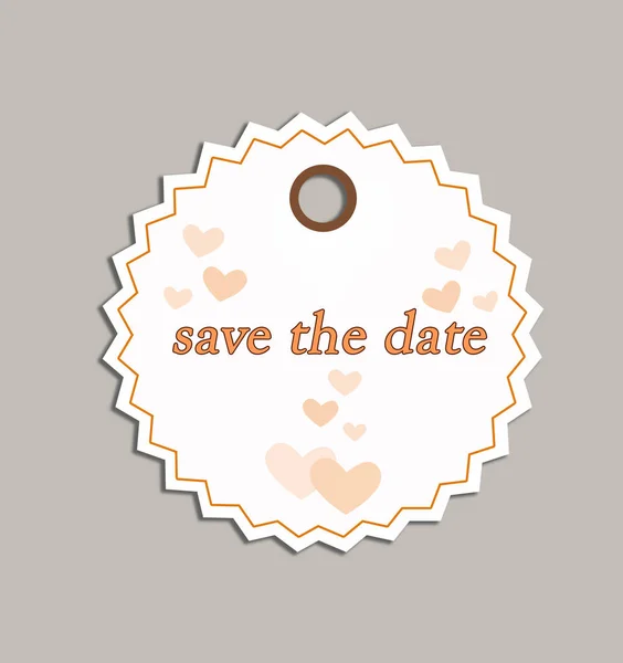 Wedding Date Tag Grey Background Top View — Stock Photo, Image