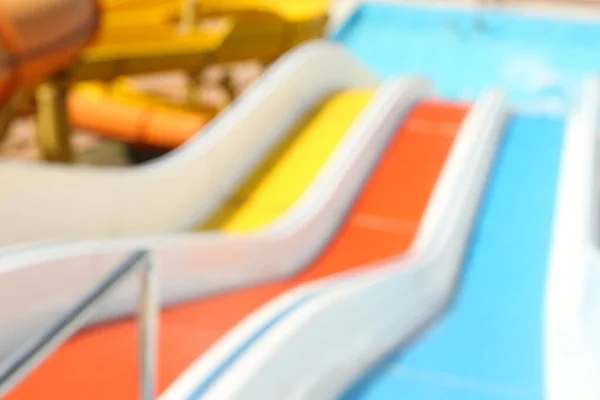 Blurred View Colorful Slides Water Park — Stock Photo, Image