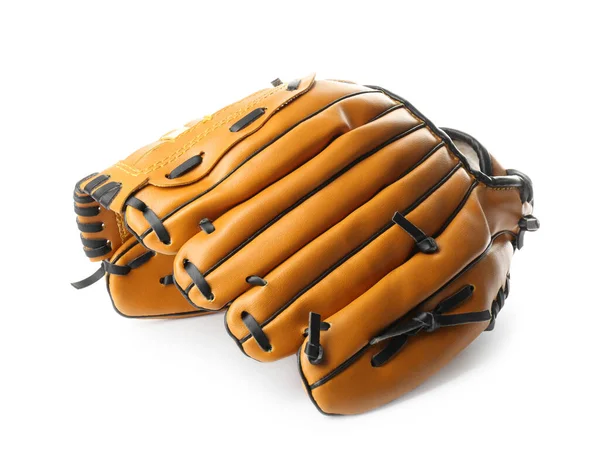 白で隔離された革野球手袋 補助具 — ストック写真