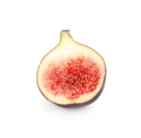 Half Tasty Fresh Fig Isolated White — Stock Photo, Image