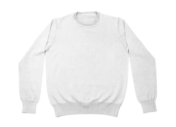 白で隔離された薄いグレーのセータートップビュー — ストック写真