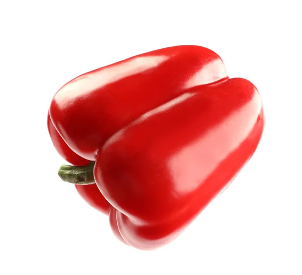 Zralá Červená Paprika Izolovaná Bílém — Stock fotografie