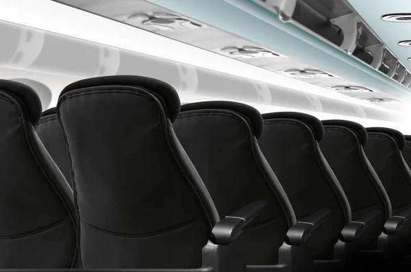 Modern Cabin Comfortable Seats Airplane — Stock Photo, Image