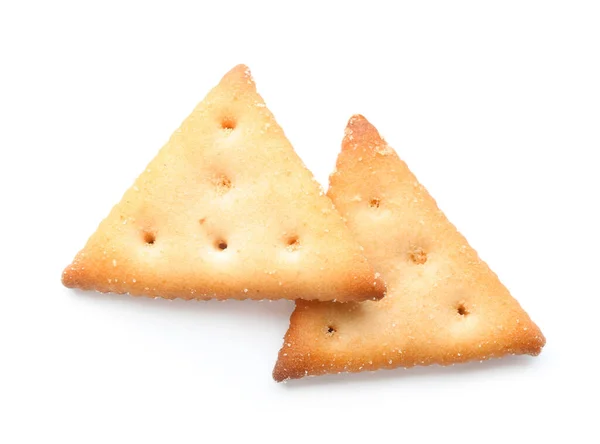 Galletas Crujientes Aisladas Blanco Delicioso Bocadillo —  Fotos de Stock