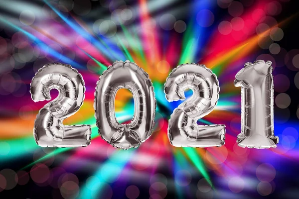 2021 Celebração Ano Novo Design Criativo Com Balões Brilhantes Luzes — Fotografia de Stock