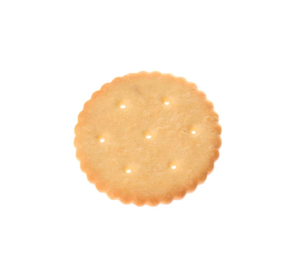 Cracker Croccante Isolato Bianco Delizioso Spuntino — Foto Stock