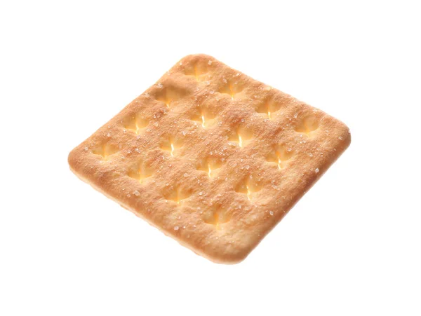 Cracker Crocante Isolado Branco Delicioso Lanche — Fotografia de Stock