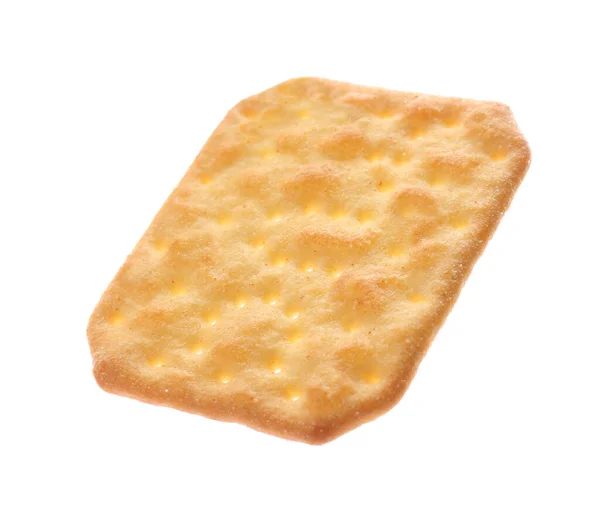 Cracker Crocante Isolado Branco Delicioso Lanche — Fotografia de Stock