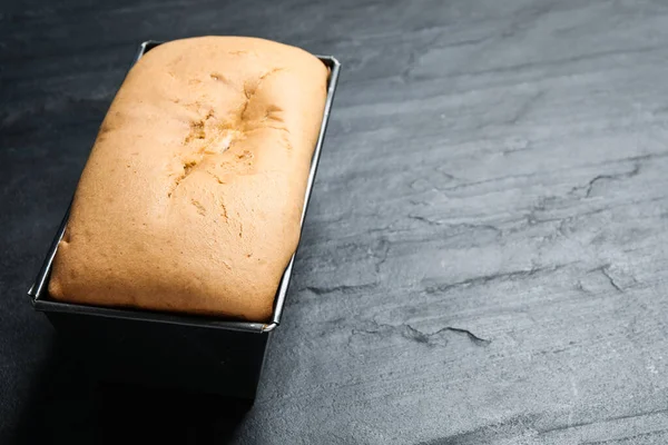 Sabroso Pan Pera Mesa Pizarra Negra Primer Plano Pastel Casero —  Fotos de Stock