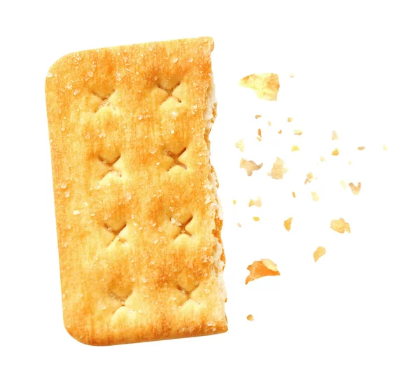 Crushed Cracker Kruimels Witte Achtergrond — Stockfoto