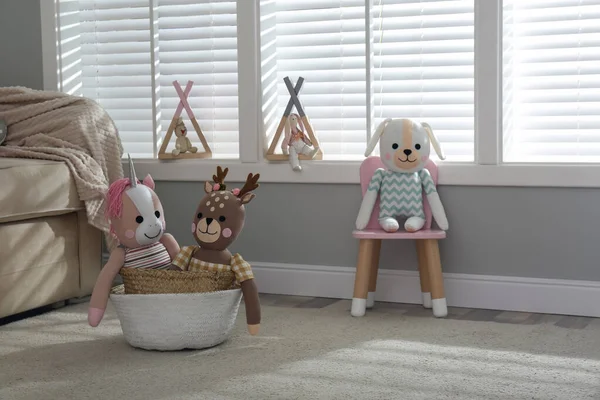 Juguete Divertido Unicornio Perro Ciervo Habitación Los Niños Diseño Interiores — Foto de Stock