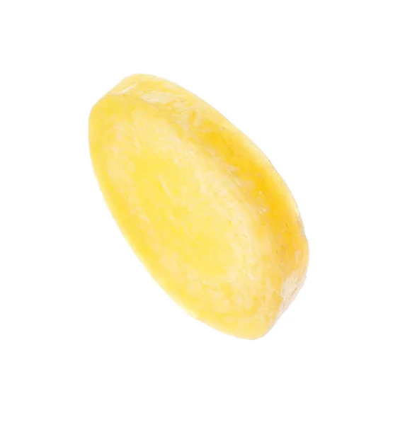 Slice Raw Yellow Carrot Isolated White — Stock Photo, Image