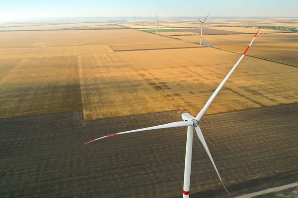 Nowoczesny Wiatrak Szerokim Polu Efektywność Energetyczna — Zdjęcie stockowe