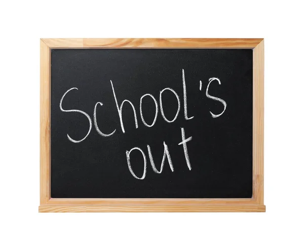 Blackboard Words School Out Pictures Isolated White Summer Holidays — Stock Photo, Image