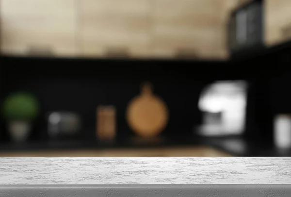 厨房里的白色纹理桌子 设计空间 — 图库照片