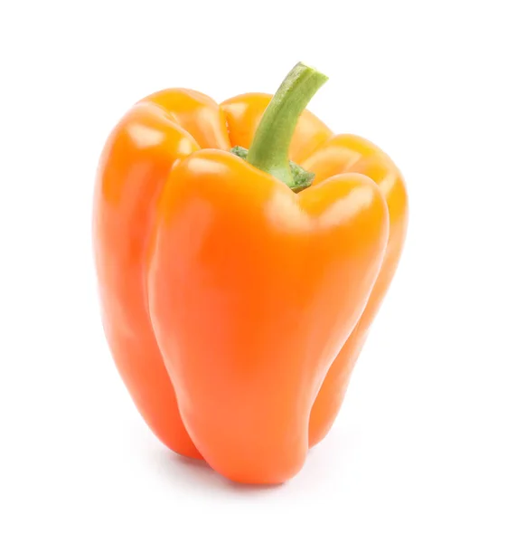 Pimiento Naranja Maduro Aislado Blanco — Foto de Stock