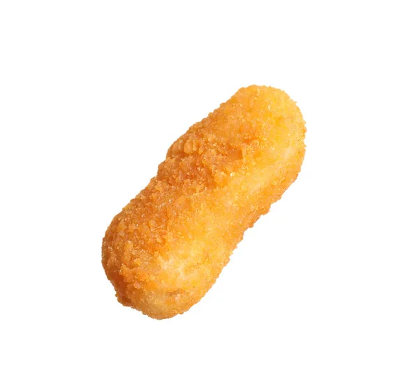 Läcker Stekt Kyckling Nugget Isolerad Vit — Stockfoto