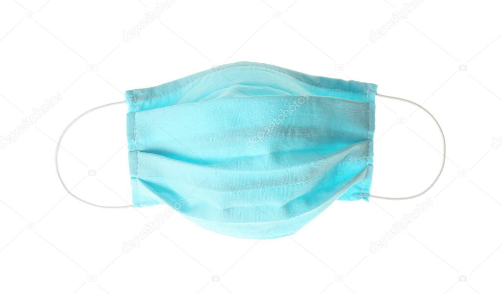 Homemade protective face mask isolated on white