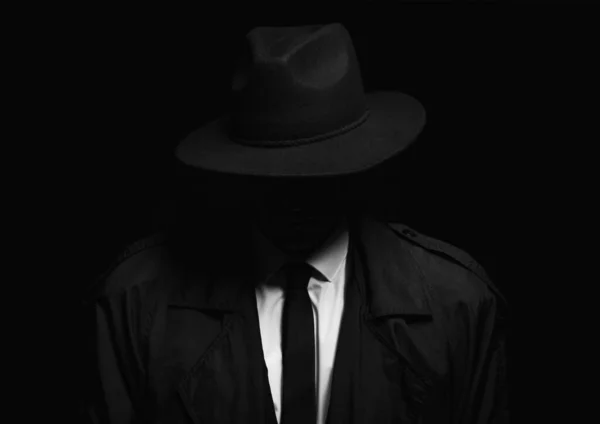 Detective Anticuado Sombrero Sobre Fondo Oscuro — Foto de Stock