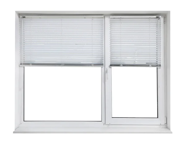 Fenêtre Moderne Fermée Plastique Sur Fond Blanc — Photo