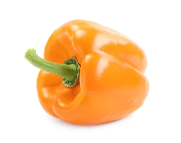 Pimiento Naranja Maduro Aislado Blanco — Foto de Stock