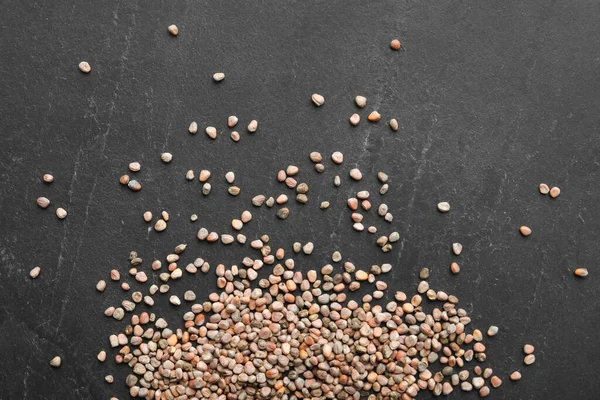 Semillas Rábano Crudo Sobre Fondo Gris Planas Plantación Vegetal — Foto de Stock