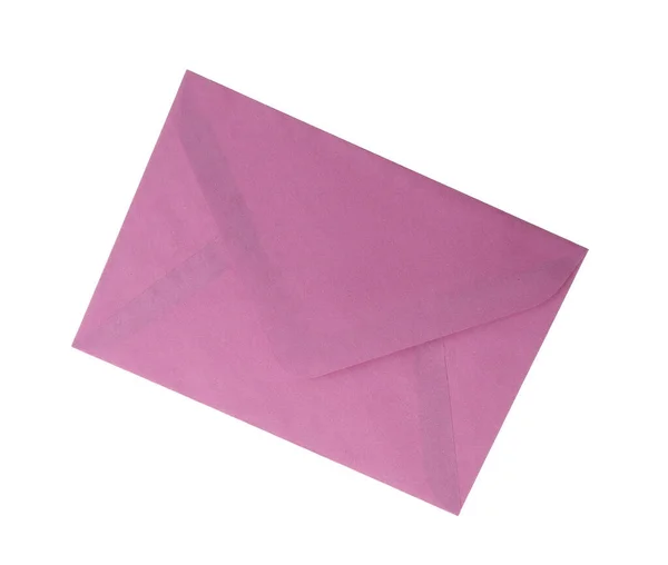 Envelope Papel Roxo Isolado Branco Serviço Correio — Fotografia de Stock