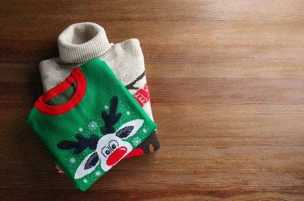 크리스마스 스웨터가 위에서 수있습니다 원문을 — 스톡 사진