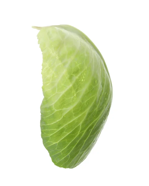Leaf Fresh Ripe Cabbage Isolated White — Stock Photo, Image