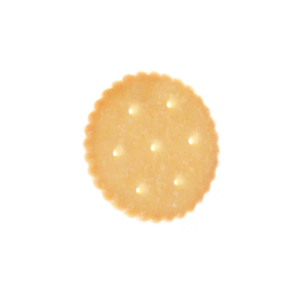 Knapperige Cracker Geïsoleerd Wit Heerlijke Snack — Stockfoto
