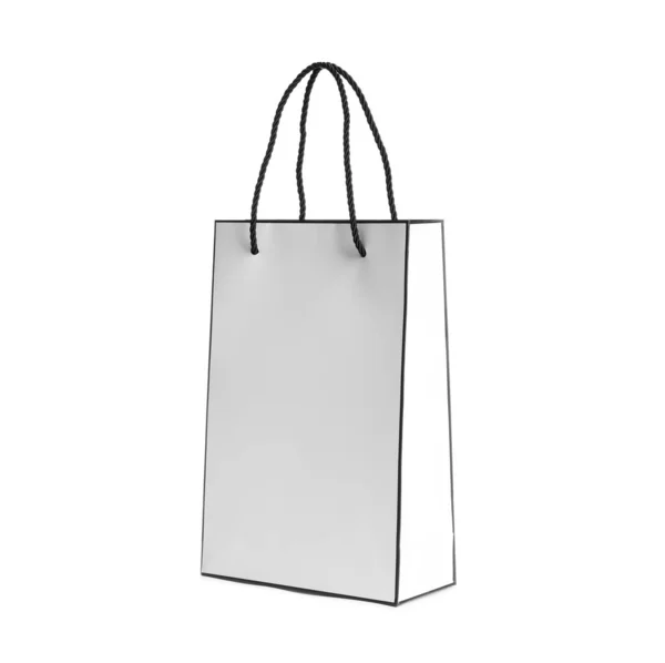 Elegante Bolsa Papel Regalo Aislada Blanco — Foto de Stock