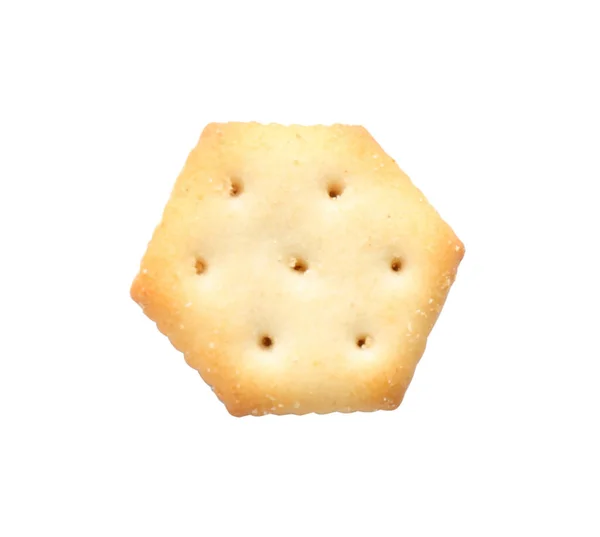 Delizioso Cracker Croccante Isolato Bianco Vista Dall Alto — Foto Stock