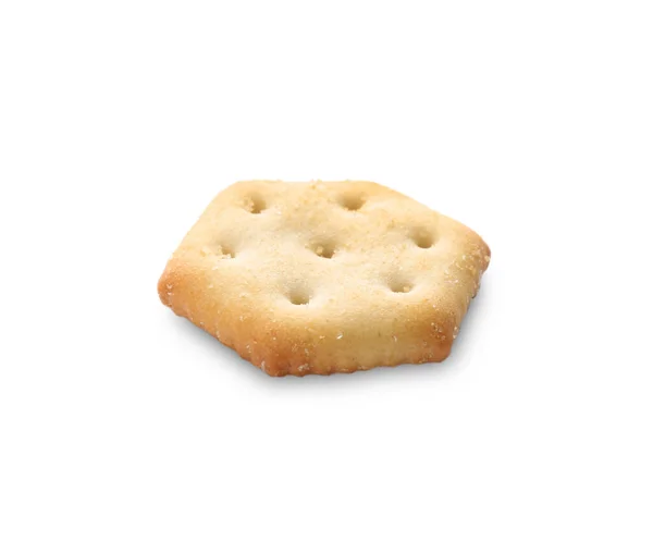 Cracker Crocante Isolado Branco Delicioso Lanche — Fotografia de Stock