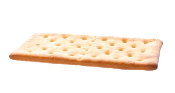 Cracker Croustillant Isolé Sur Blanc Délicieuse Collation — Photo