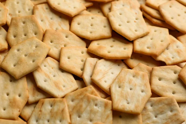 Many Delicious Crackers Background Closeup View — Stock Photo, Image