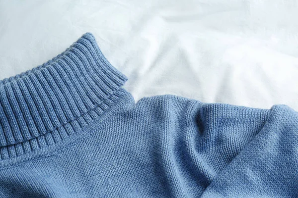 Suéter Punto Con Estilo Tela Blanca Primer Plano — Foto de Stock