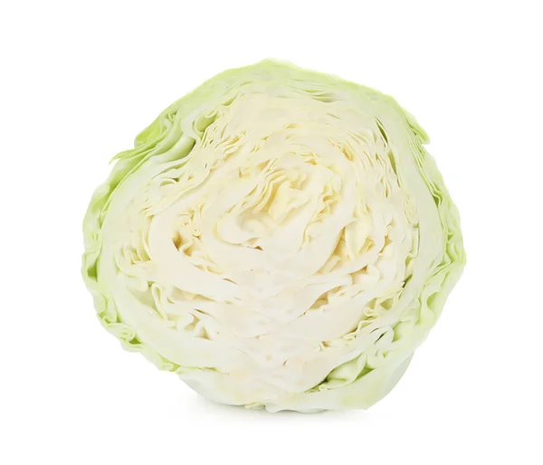 Half Fresh Ripe Cabbage Isolated White Stock Image