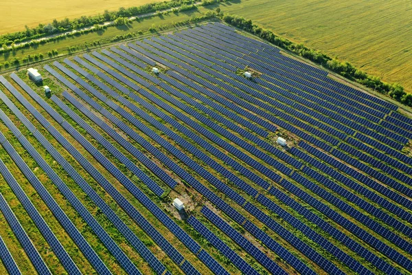 Sonnenkollektoren Freien Installiert Luftaufnahme Alternative Energiequelle — Stockfoto