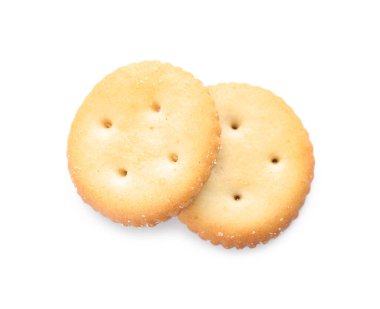 Beyaz manzaralı çıtır krakerler. Lezzetli yemek.